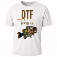 Funny Fishing Shirts: DTF Down To Fish Cooling Performance Crew T-Shirt