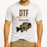 Funny Fishing Shirts: DTF Down To Fish Cooling Performance Crew T-Shirt