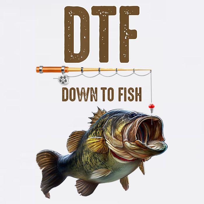 Funny Fishing Shirts: DTF Down To Fish Cooling Performance Crew T-Shirt