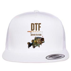 Funny Fishing Shirts: DTF Down To Fish Flat Bill Trucker Hat