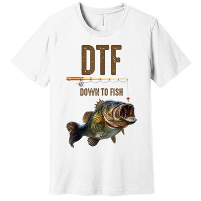 Funny Fishing Shirts: DTF Down To Fish Premium T-Shirt