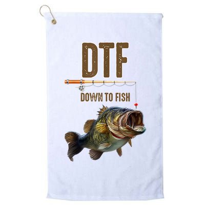 Funny Fishing Shirts: DTF Down To Fish Golf Towel
