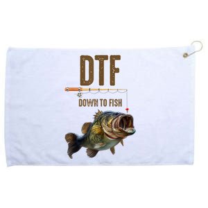 Funny Fishing Shirts: DTF Down To Fish Grommeted Golf Towel