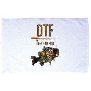 Funny Fishing Shirts: DTF Down To Fish Microfiber Hand Towel