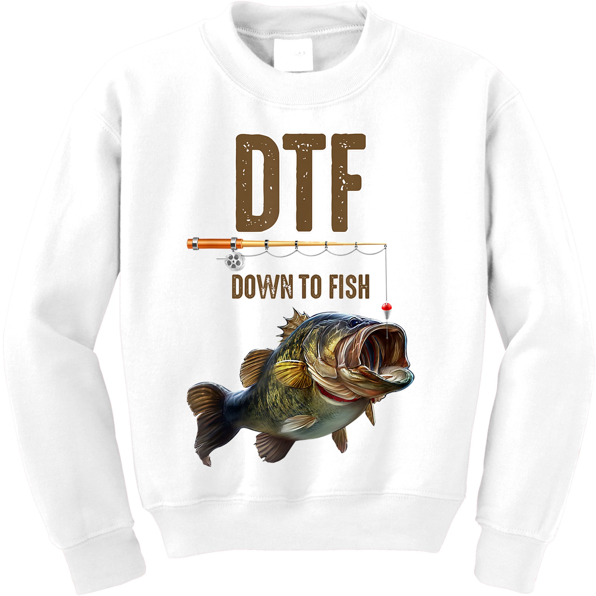 Funny Fishing Shirts: DTF Down To Fish Kids Sweatshirt