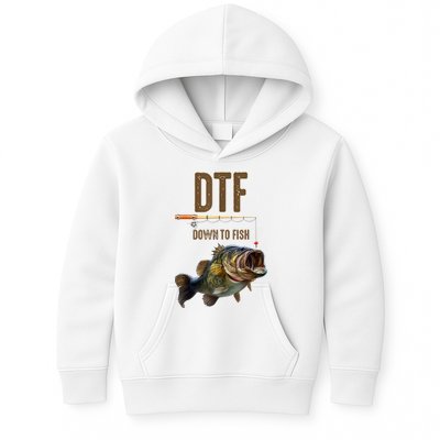 Funny Fishing Shirts: DTF Down To Fish Kids Hoodie