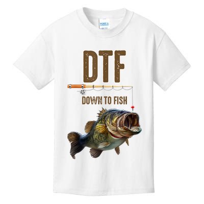 Funny Fishing Shirts: DTF Down To Fish Kids T-Shirt