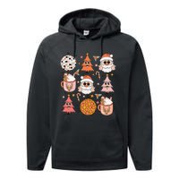 Funky Festive Santa Claus Holiday Vibes Performance Fleece Hoodie