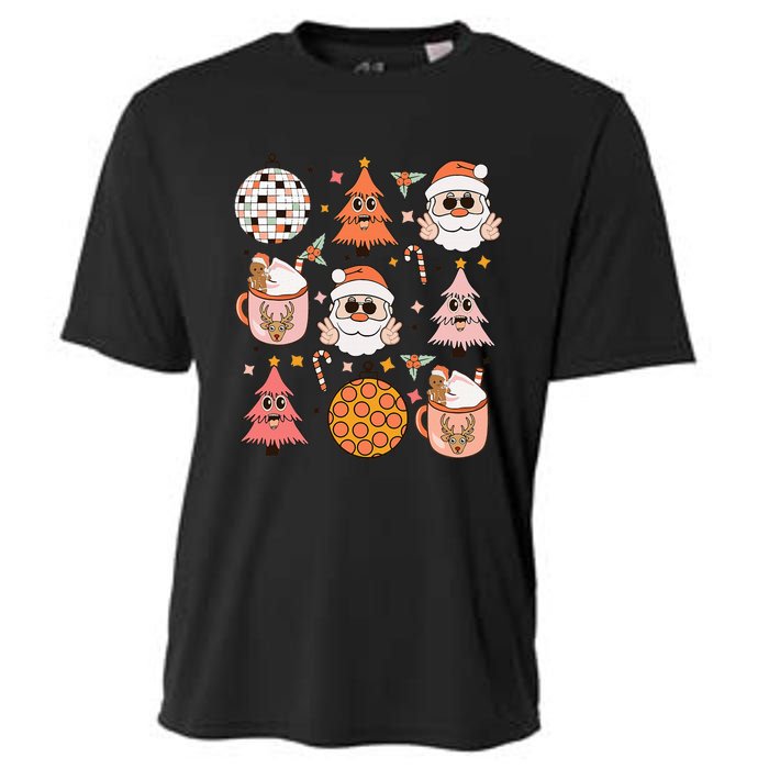 Funky Festive Santa Claus Holiday Vibes Cooling Performance Crew T-Shirt