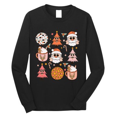 Funky Festive Santa Claus Holiday Vibes Long Sleeve Shirt