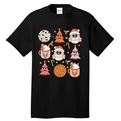 Funky Festive Santa Claus Holiday Vibes Tall T-Shirt