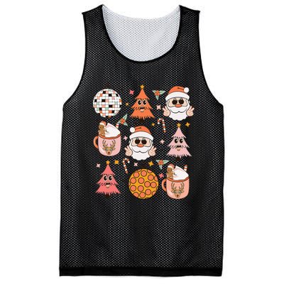 Funky Festive Santa Claus Holiday Vibes Mesh Reversible Basketball Jersey Tank