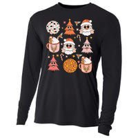 Funky Festive Santa Claus Holiday Vibes Cooling Performance Long Sleeve Crew