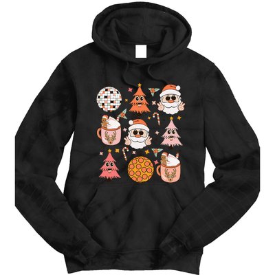 Funky Festive Santa Claus Holiday Vibes Tie Dye Hoodie