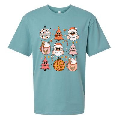 Funky Festive Santa Claus Holiday Vibes Sueded Cloud Jersey T-Shirt