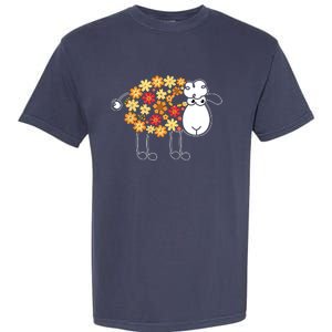 Funny Flower Sheepp Design For Farming Lovers Garment-Dyed Heavyweight T-Shirt