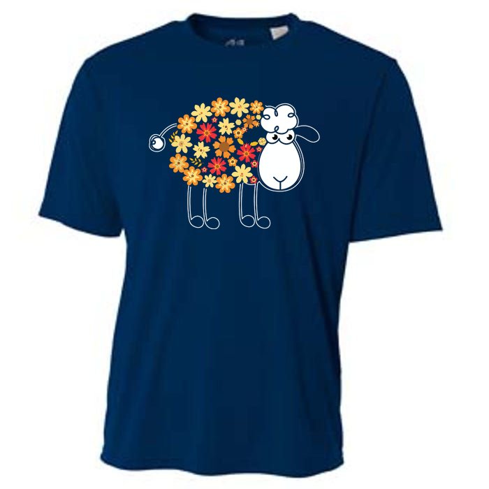 Funny Flower Sheepp Design For Farming Lovers Cooling Performance Crew T-Shirt