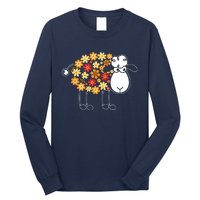 Funny Flower Sheepp Design For Farming Lovers Long Sleeve Shirt