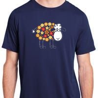 Funny Flower Sheepp Design For Farming Lovers Adult ChromaSoft Performance T-Shirt