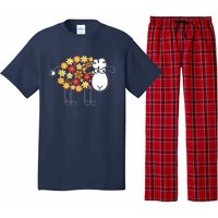 Funny Flower Sheepp Design For Farming Lovers Pajama Set