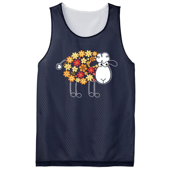 Funny Flower Sheepp Design For Farming Lovers Mesh Reversible Basketball Jersey Tank