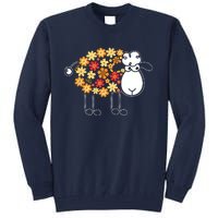 Funny Flower Sheepp Design For Farming Lovers Tall Sweatshirt