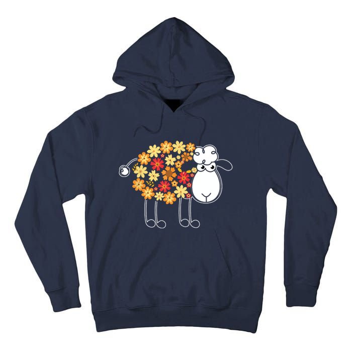 Funny Flower Sheepp Design For Farming Lovers Tall Hoodie