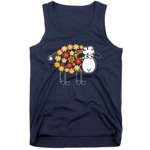 Funny Flower Sheepp Design For Farming Lovers Tank Top