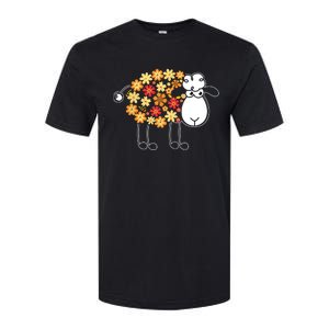 Funny Flower Sheepp Design For Farming Lovers Softstyle CVC T-Shirt