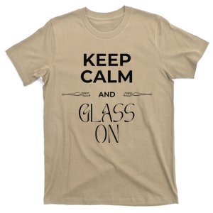 Funny Fused Stained Mosaic Blown Glass Artist Keep Calm Raglan Baseball T-Shirt