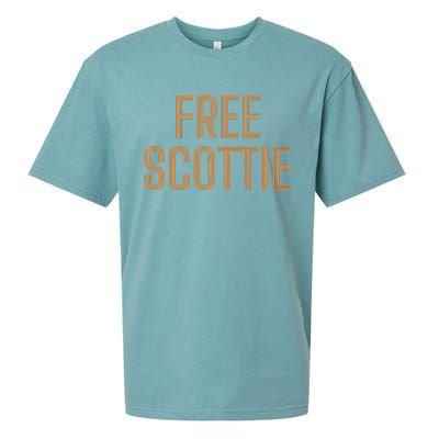 Funny Free Scottie Mug Shot Humour Sueded Cloud Jersey T-Shirt