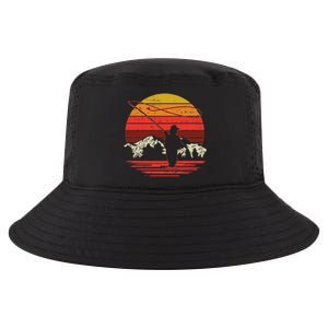 Fly Fishing Sunset Retro Trout Angling Fisherman Angler Gift Cool Comfort Performance Bucket Hat