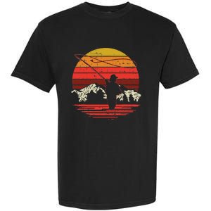 Fly Fishing Sunset Retro Trout Angling Fisherman Angler Gift Garment-Dyed Heavyweight T-Shirt