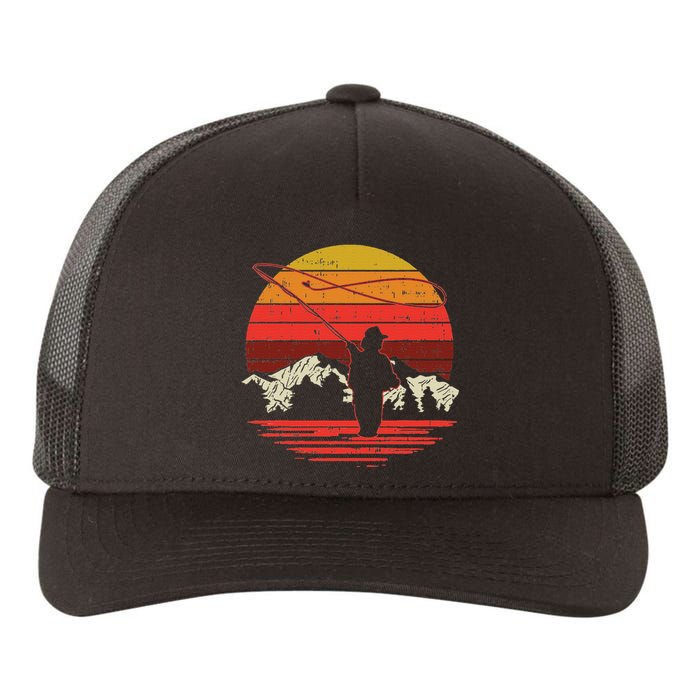 Fly Fishing Sunset Retro Trout Angling Fisherman Angler Gift Yupoong Adult 5-Panel Trucker Hat