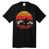 Fly Fishing Sunset Retro Trout Angling Fisherman Angler Gift Tall T-Shirt