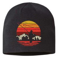 Fly Fishing Sunset Retro Trout Angling Fisherman Angler Gift Sustainable Beanie