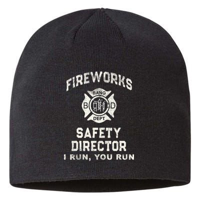 Funny FIREWORKS SAFETY DIRECTOR Firefighter America Red Pyro Sustainable Beanie