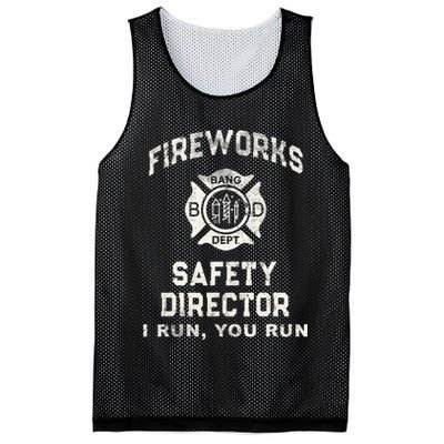 Funny FIREWORKS SAFETY DIRECTOR Firefighter America Red Pyro Mesh Reversible Basketball Jersey Tank