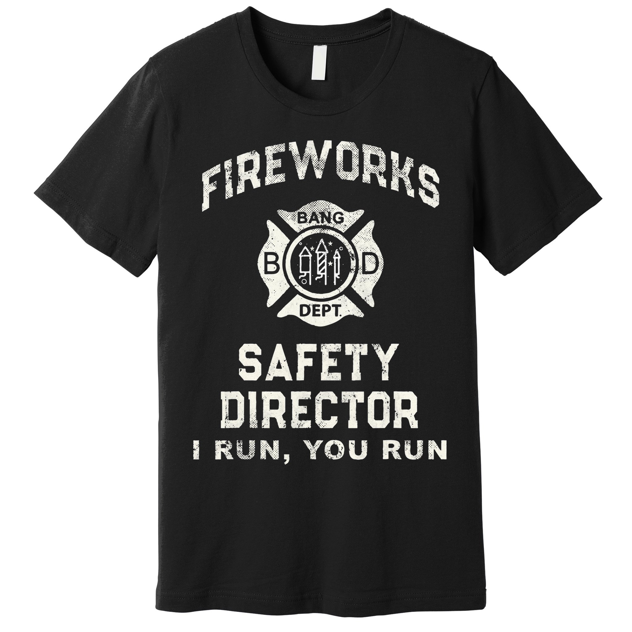 Funny FIREWORKS SAFETY DIRECTOR Firefighter America Red Pyro Premium T-Shirt
