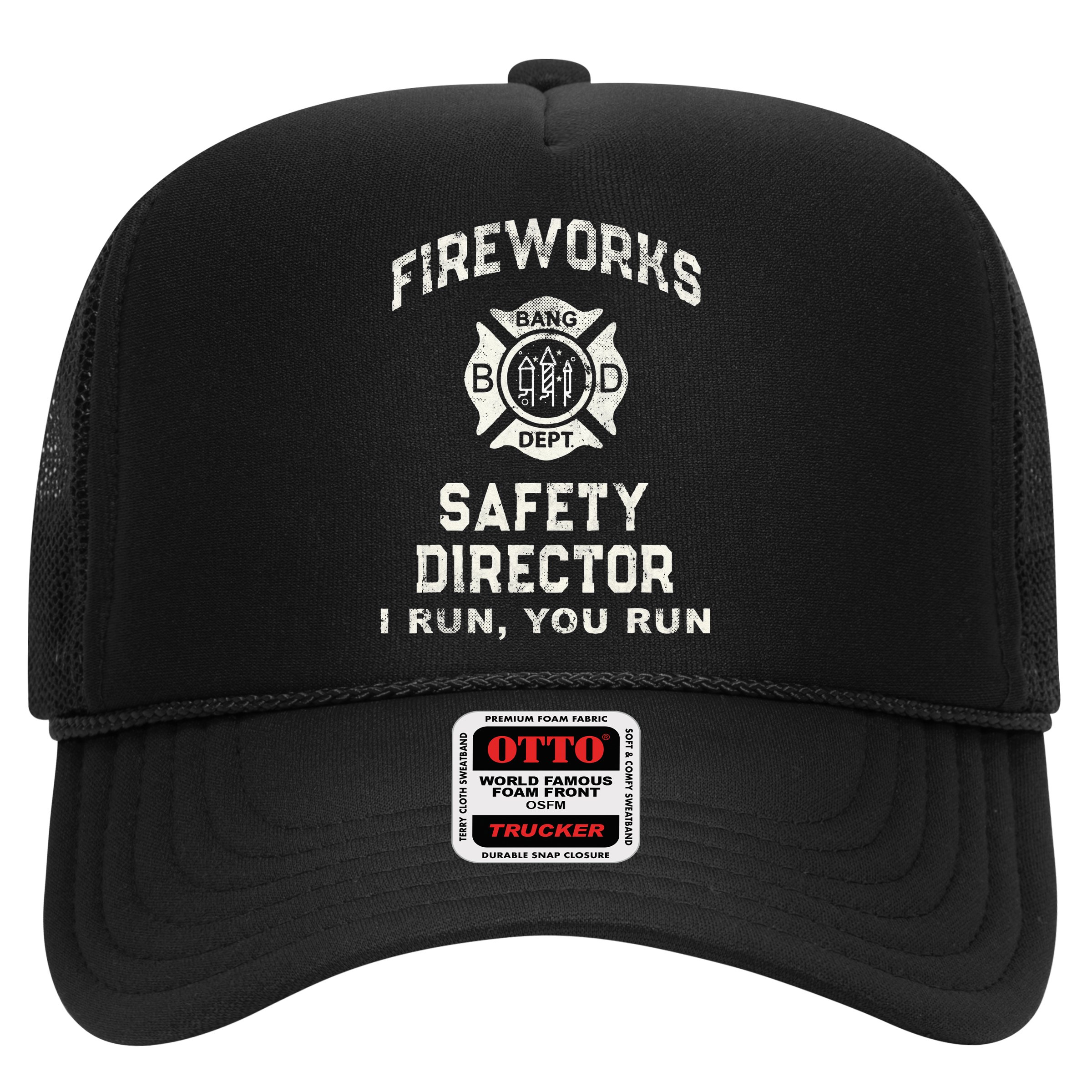 Funny FIREWORKS SAFETY DIRECTOR Firefighter America Red Pyro Hat