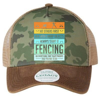 Funny Fencing Sport Pun For Men Women Kids Legacy Tie Dye Trucker Hat