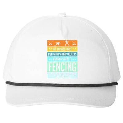 Funny Fencing Sport Pun For Men Women Kids Snapback Five-Panel Rope Hat