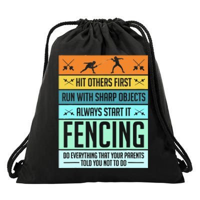 Funny Fencing Sport Pun For Men Women Kids Drawstring Bag