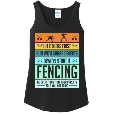 Funny Fencing Sport Pun For Men Women Kids Ladies Essential Tank