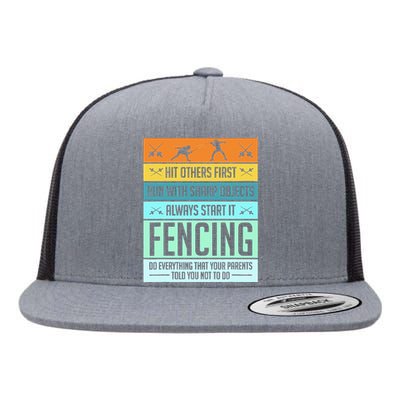 Funny Fencing Sport Pun For Men Women Kids Flat Bill Trucker Hat