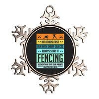 Funny Fencing Sport Pun For Men Women Kids Metallic Star Ornament