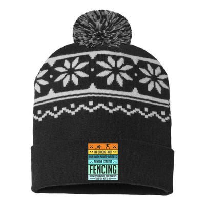 Funny Fencing Sport Pun For Men Women Kids USA-Made Snowflake Beanie