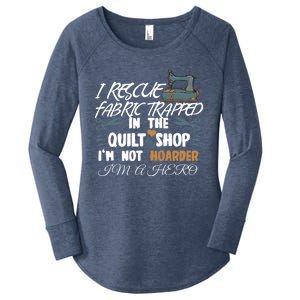 Funny Fabric Sewing Quilting Gift Women's Perfect Tri Tunic Long Sleeve Shirt