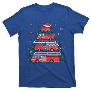 Firefighter Firetruck Santa Christmas Tree Lights Fire Gift T-Shirt