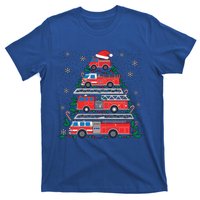 Firefighter Firetruck Santa Christmas Tree Lights Fire Gift T-Shirt